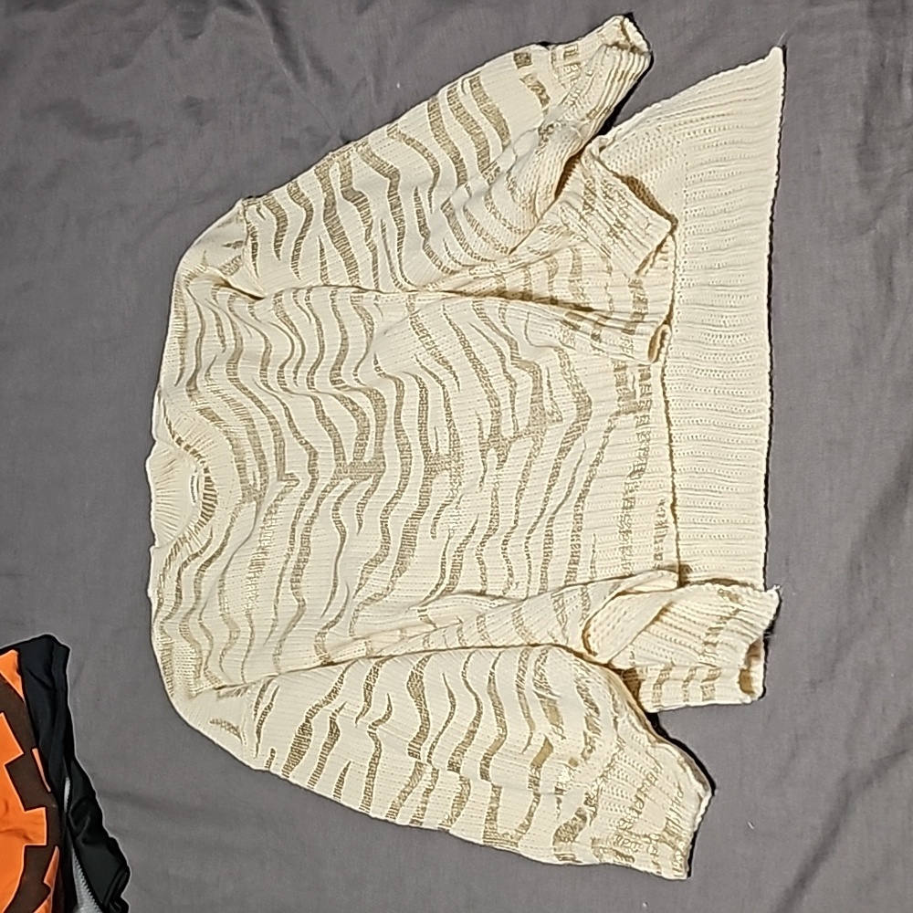 Andthewhy metallic gold Zebra Sweater